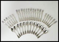 A Very Good Canteen of Victorian Silver Tableware for Twelve London  1858/ 1865 by Charles Boyton