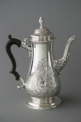 A Georgian Silver Coffee Pot London 1766 by Francis Crump