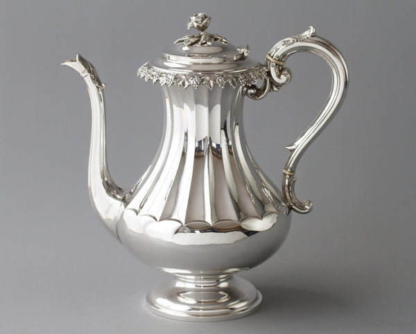 A Victorian Silver Coffee Pot by Martin, Hall & Co, Sheffield 1868