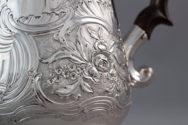 A George II Silver Coffee Pot London 1743 by Gabriel Sleath