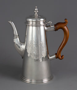 A George II Silver Coffee Pot London 1730 by Thomas Farren