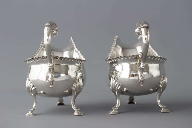 A Very Fine Pair of George III Silver Sauce Boats, London 1768 by W & J Priest