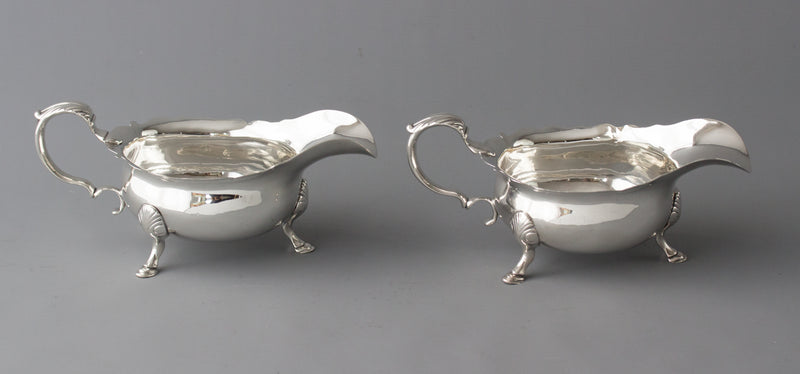 A Very Fine Pair of Heavy Geo. II Silver Sauce Boats, Lon 1742, Nicholas Sprimont