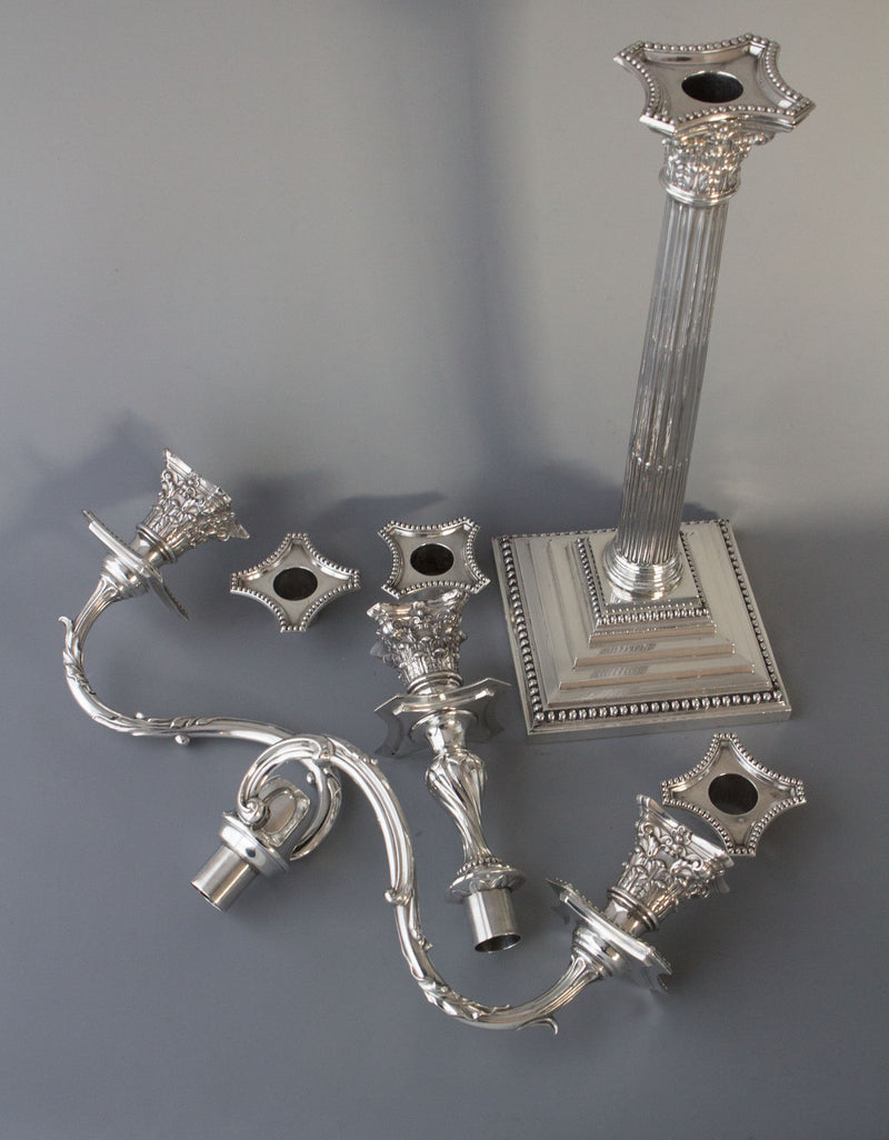 A Very Imposing Pair of Victorian Silver Candelabra London 1874
