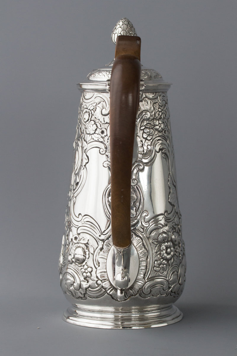 A George II Irish Silver Coffee Pot, Dublin circa 1734