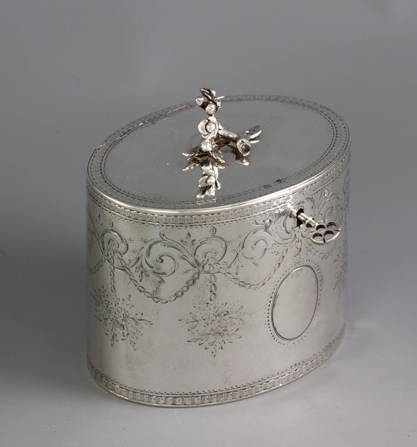 A George III Silver Tea Box or Caddy London 1772 by Aaron Lestourgeon