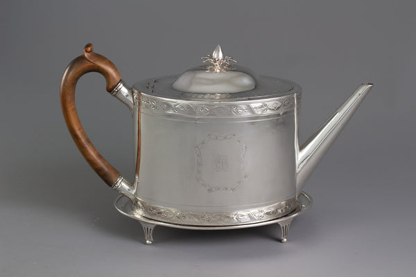 A George III Silver Teapot and Stand London 1792 By Robert Hennell