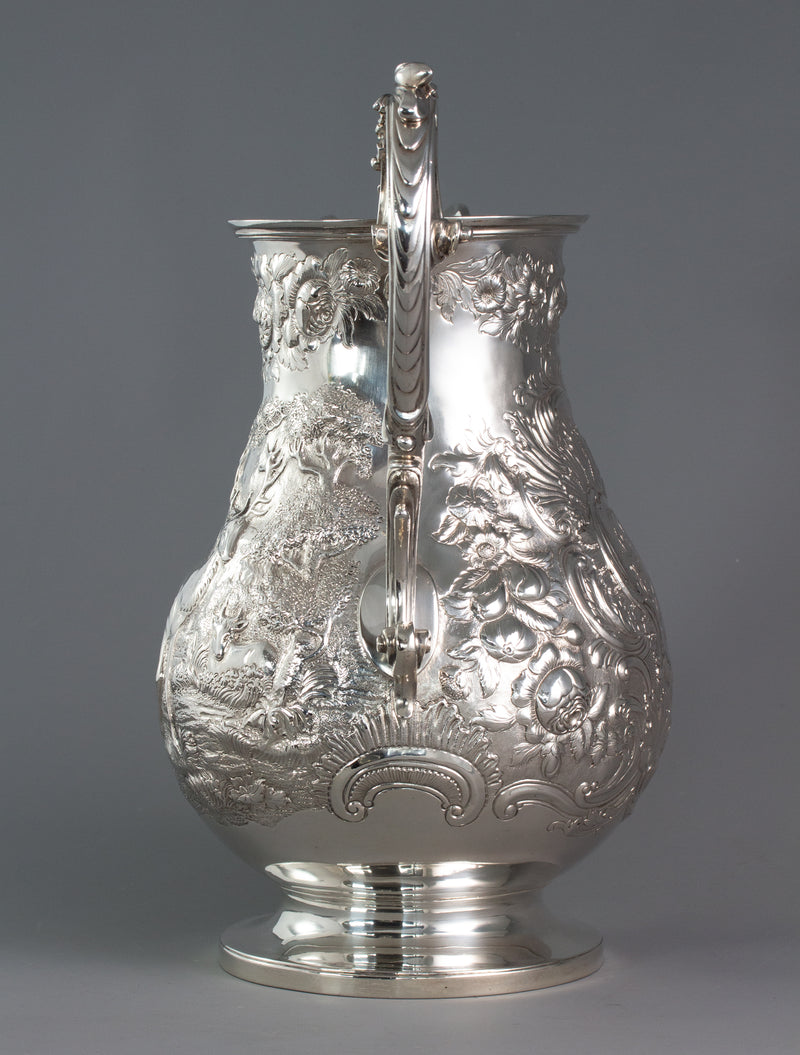 A Large Georgian Silver Wine Jug or Ewer London 1824 by William Eley II