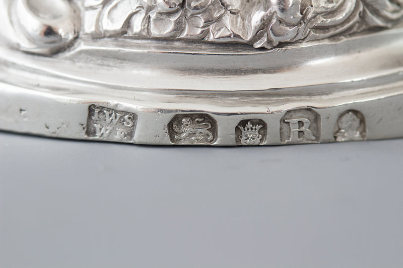 An Impressive Pair of Cast Silver Four-Light Candelabra, London 1812 by William Pitts