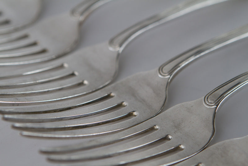 A Set of Twelve Victorian Silver Table Forks London 1842 by Samuel Hayne and Dudley Cater.