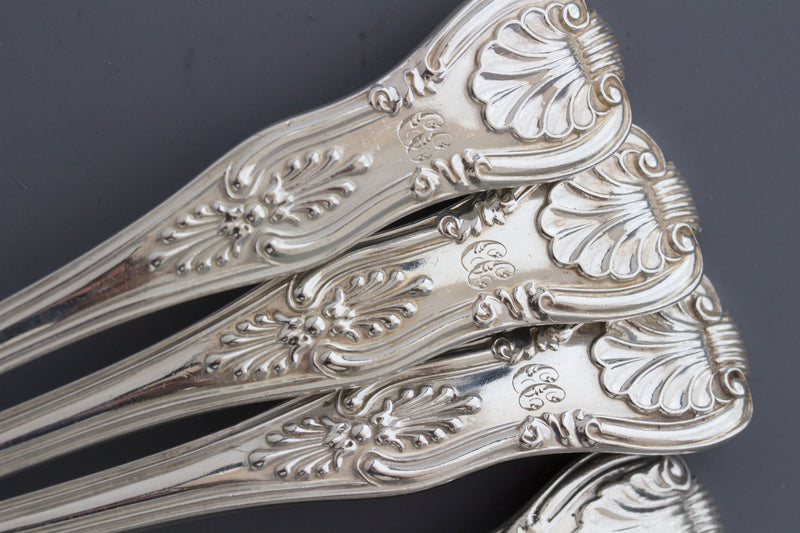 UK 1939 King George VI sterling silver handle Queen's pattern 12-piece cutlery  set - Shop ct-antique Cutlery & Flatware - Pinkoi