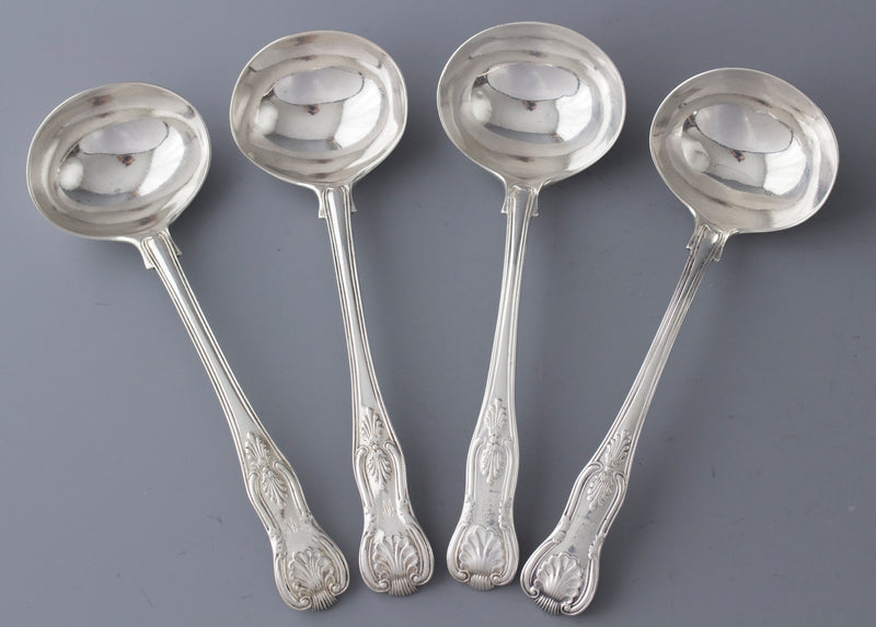9 Antique English Sterling Silver Kings Serving Spoon London