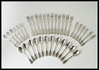 A Very Good Canteen of Victorian Silver Tableware for Twelve London  1858/ 1865 by Charles Boyton