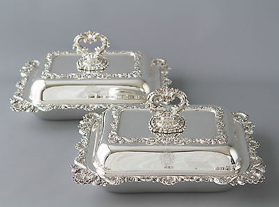 A Very Fine Pair of Silver Victorian Entree Dishes London 1841