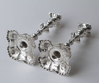 A Superb Pair of George III Cast Silver Candlesticks London 1772, by John Arnell