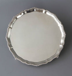 A Silver Salver/Waiter by the Barnard Bros. London 1899.