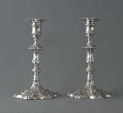 A Very Good Pair of Silver Table Candlesticks Sheffield 1839 by SW and Co.