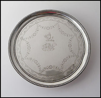 An 18C Georgian Irish Silver Card Tray or Waiter, Dublin by Joseph Jackson