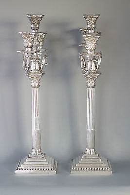 A Very Imposing Pair of Victorian Silver Candelabra London 1874