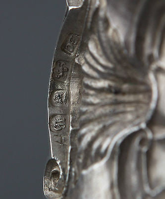 A Superb Pair of Georgian Cast Silver Candlesticks by Ebenezer Coker London 1763