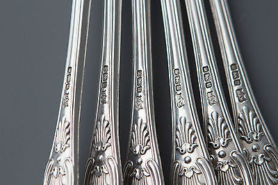 Six Superb Silver Kings Pattern Soup Spoons, Mappin & Webb, Sheffield 1912