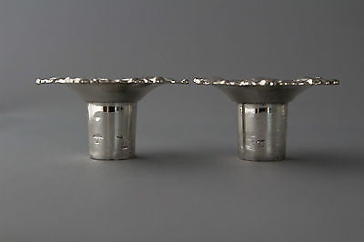 A Superb Pair of Georgian Cast Silver Candlesticks by Ebenezer Coker London 1763