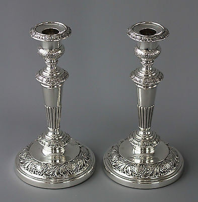 A Very Good Pair of Georgian Silver Table Candlesticks Sheffield 1820 by Smith, Tate, Hoult and Tate