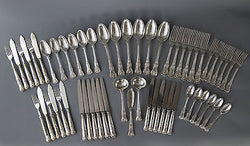 A Superb Kings Pattern Silver Table Service/Canteen for Six London 1870 G Adams