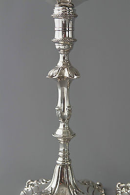 A Superb Pair of Georgian Cast Silver Candlesticks by William Cafe London 1763.