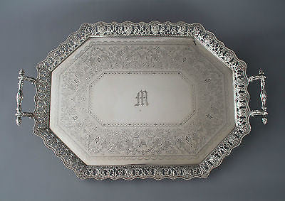 A Very Fine Late Victorian Silver Tea/Drinks Tray Sheffield 1890