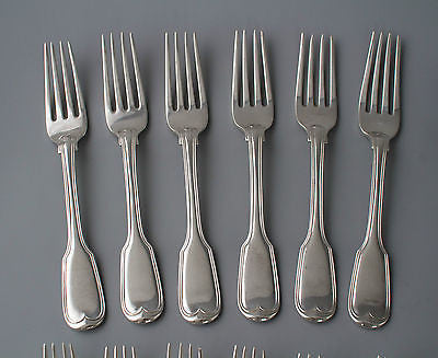 A Good 6 Place Silver Fiddle & Thread Cutlery set by William Eaton London 1839