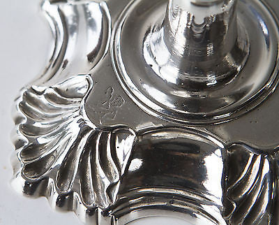 A Superb Pair of George III Cast Silver Candlesticks London 1772, by John Arnell
