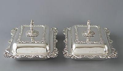 A Very Fine Pair of Silver Victorian Entree Dishes London 1841