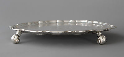 A Very Fine Pair of George II Silver Salvers London 1733 by Denis Langton