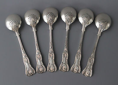 Six Superb Silver Kings Pattern Soup Spoons, Mappin & Webb, Sheffield 1912