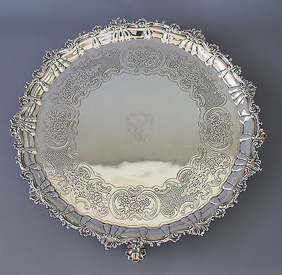 A  Magnificent Georgian  Irish Silver Salver/Tray James Le Bas Dublin 1816