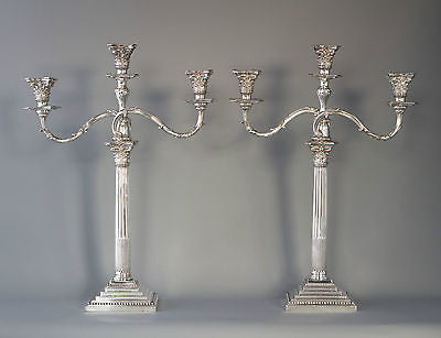 A Very Imposing Pair of Victorian Silver Candelabra London 1874