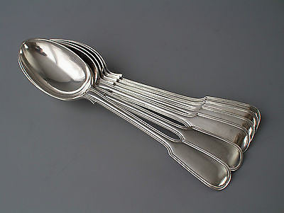 A Good 6 Place Silver Fiddle & Thread Cutlery set by William Eaton London 1839