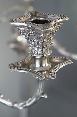 A Very Imposing Pair of Victorian Silver Candelabra London 1874