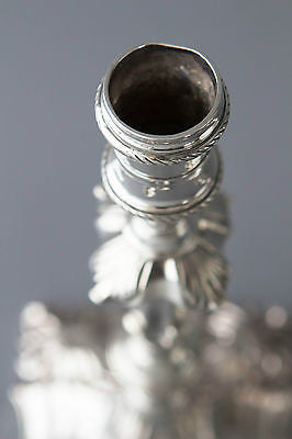 A Superb Pair of Georgian Cast Silver Candlesticks by William Cafe London 1763.