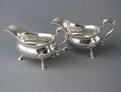 A Beautiful Pair of Heavy George III Silver Sauce Boats, Richard Mills, Lon 1765