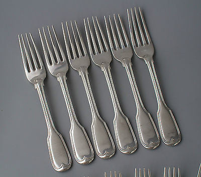 A Good 6 Place Silver Fiddle & Thread Cutlery set by William Eaton London 1839