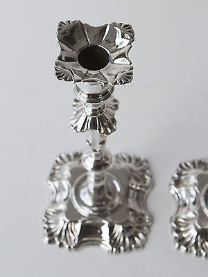 A Superb Pair of George III Cast Silver Candlesticks London 1772, by John Arnell
