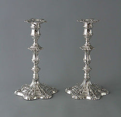 A Very Good Pair of Silver Table Candlesticks Sheffield 1839 by SW and Co.