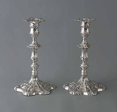 A Very Good Pair of Silver Table Candlesticks Sheffield 1839 by SW and Co.