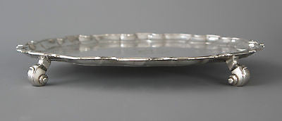 A Very Fine Pair of George II Silver Salvers London 1733 by Denis Langton