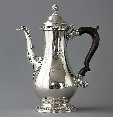 A George III Silver Coffee Pot London 1768 by Whipham & Wright