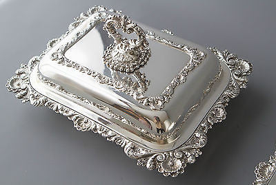 A Very Fine Pair of Silver Victorian Entree Dishes London 1841