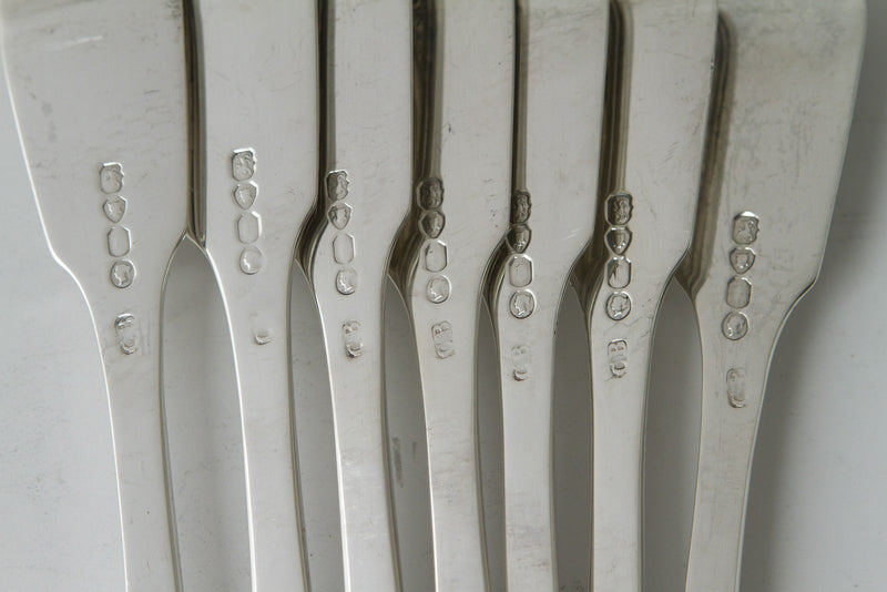 A Very Good Canteen of Victorian Silver Tableware for Twelve London  1858/ 1865 by Charles Boyton