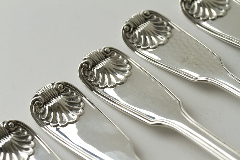 A Very Good Canteen of Victorian Silver Tableware for Twelve London  1858/ 1865 by Charles Boyton